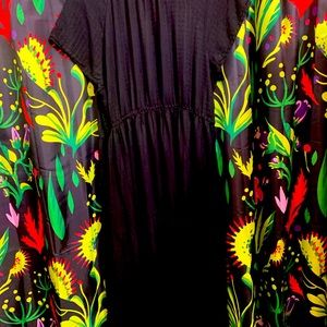 Old navy maxi black cotton tiered dress hippie boho